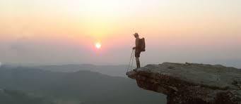 Hiker standing at an overlook