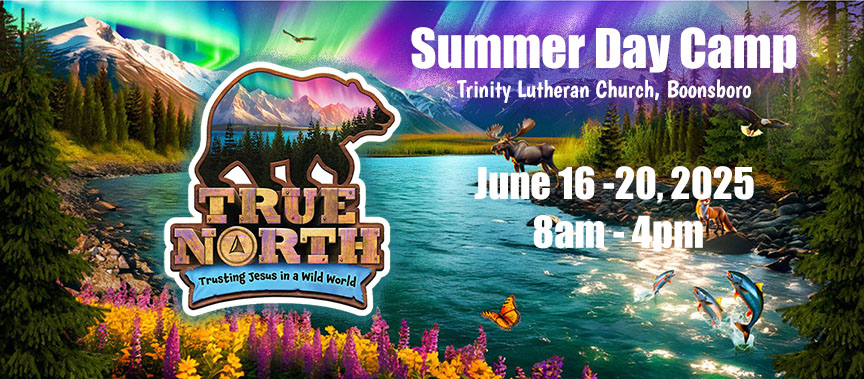 True North background and logo Summer Day Camp June 16 - 20, 2025